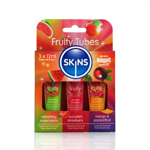 Skins Fruity Tubes 12ml Watermelon Strawberry Mango Lubricants > Lube > Flavoured