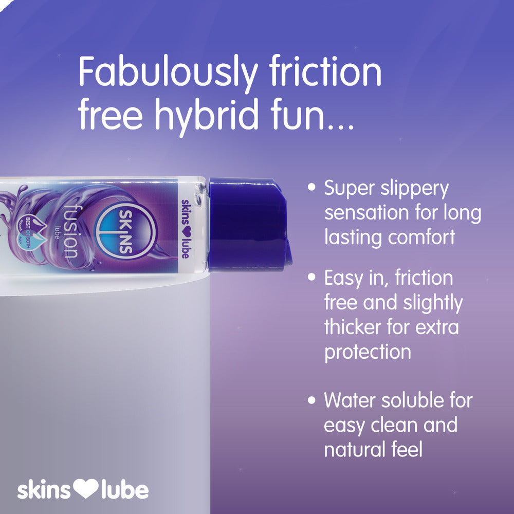 Skins Fusion Hybrid Silicone and Water-Based Lubricant 130ml Bottle > Lube > Hybrid
