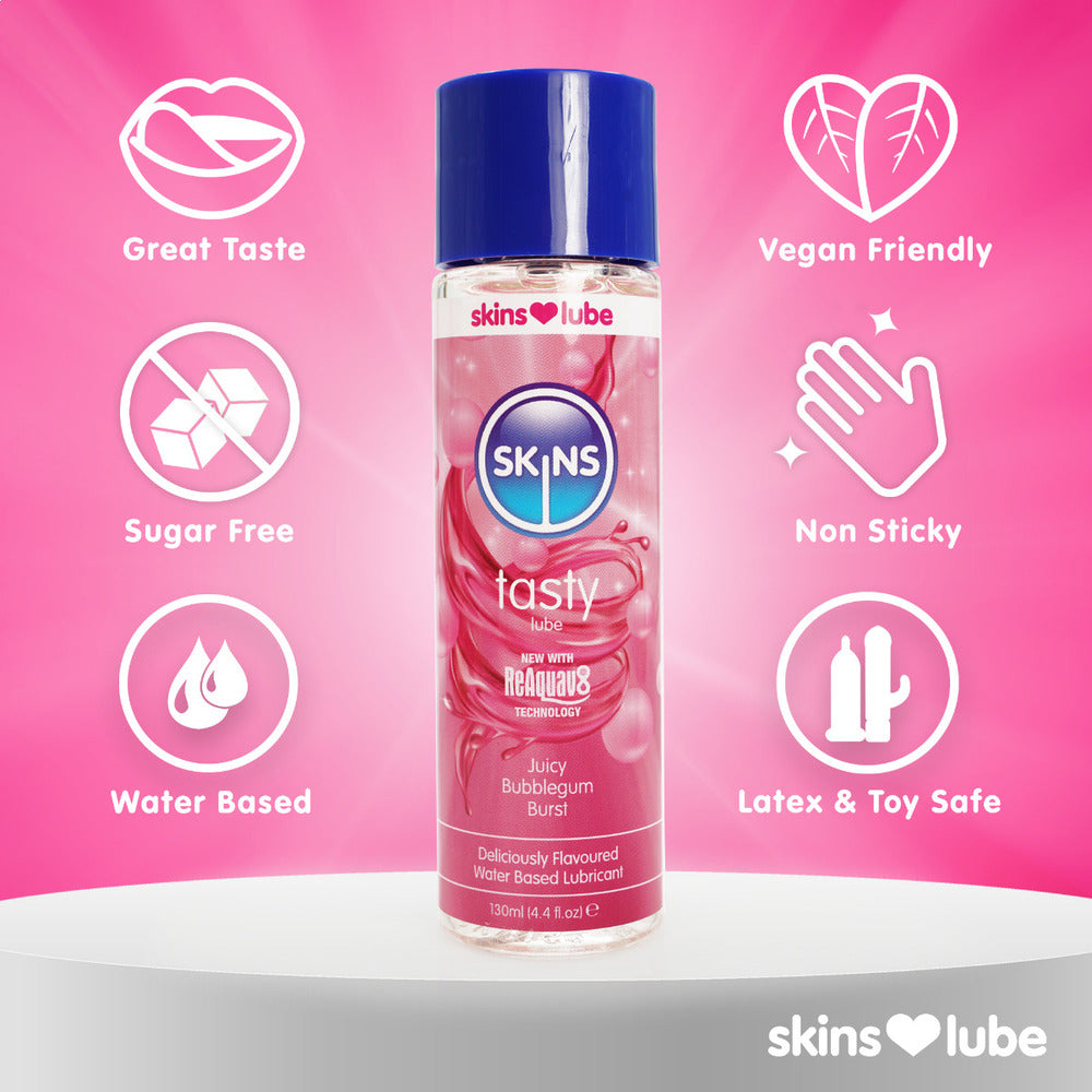 Skins Juicy Bubblegum Blast Water-Based Lubricant 130ml > Lube > Flavoured
