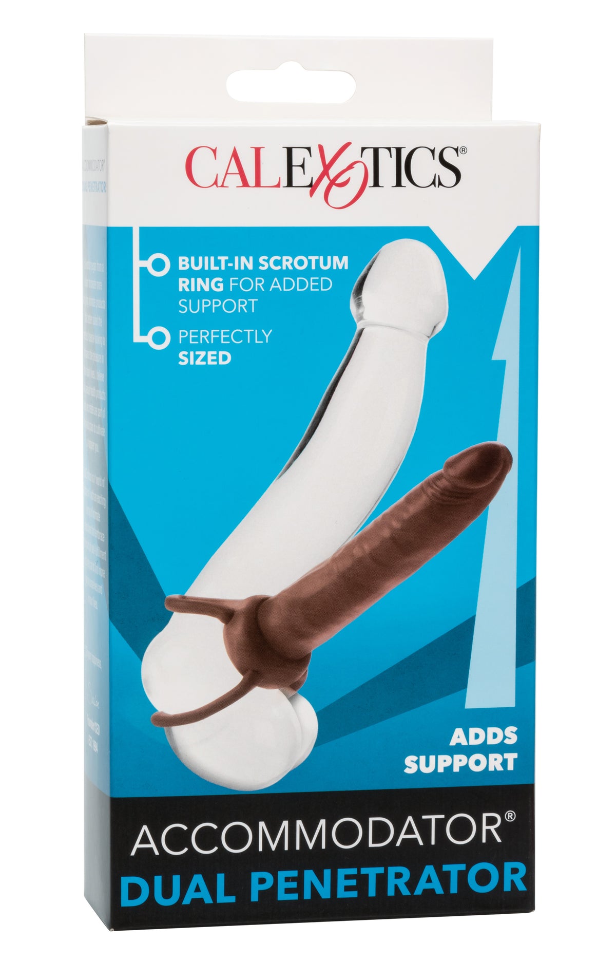 Accommodator Dual Penetrator Brown Anal Dildo with Dual Ring Design > Sex Toys For Men > Penis Sleeves