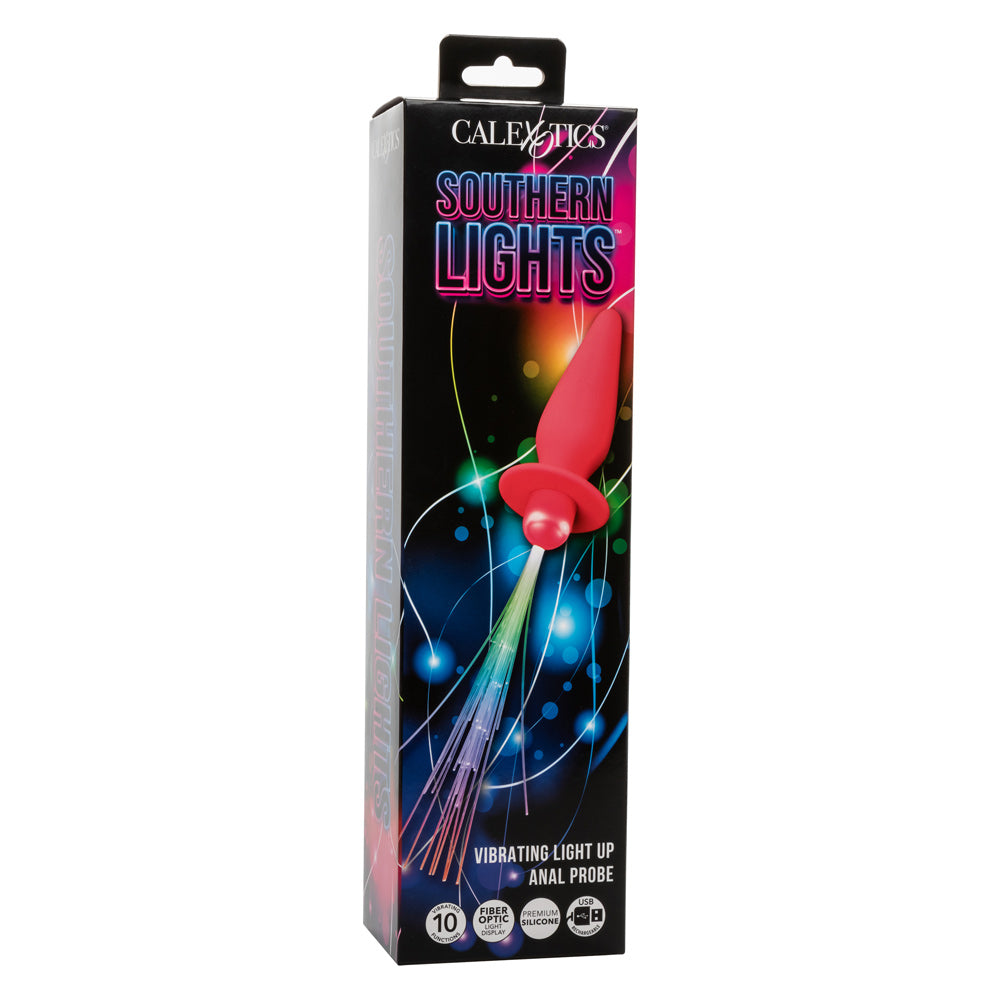 Southern Lights Vibrating Light Up Butt Plug Pink Silicone Rechargable > Anal Range > Vibrating Butt Plugs