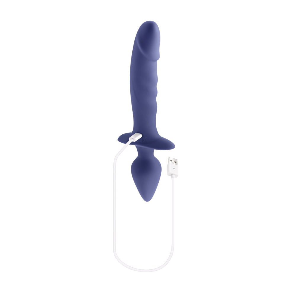 Dual Defender Double Ended Vibrator With Remote Control Purple Butt Plugs