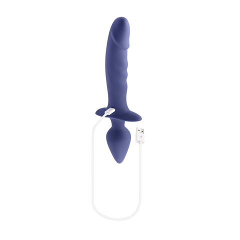Dual Defender Double Ended Vibrator With Remote Control Purple Butt Plugs