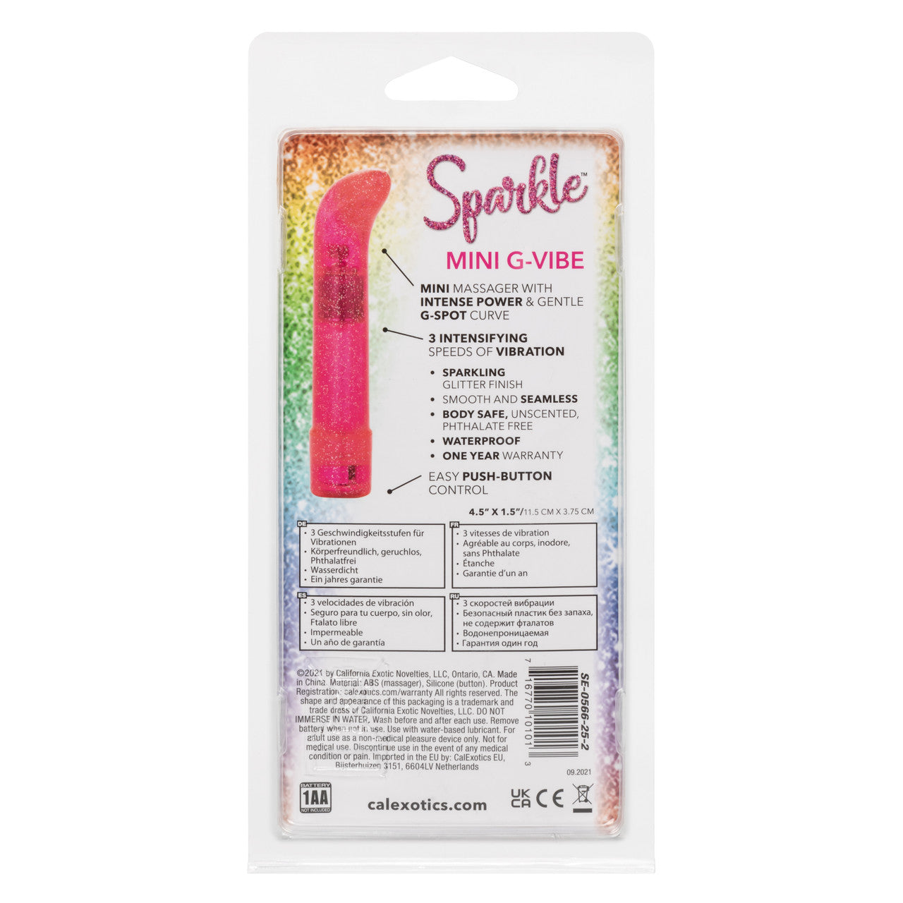 Sparkle Mini G-Vibe Pink Mini G Massager With 3 Speeds Waterproof 4.5 Inch Vibrators