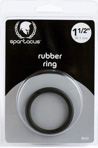 Spartacus 1.5 Inch Black Rubber Cock Ring for Intimate Use COCK RINGS