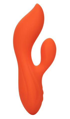 Stella Liquid Silicone Dual Teaser Vibrator in Orange with 12 Vibration Modes and Dual Motors VIBRATORS-RABBIT