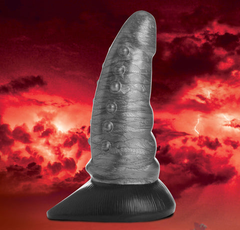 Creature Cocks Beastly Tapered Bumpy Silicone Dildo with Suction Cup Base Silver Fantasy Dongs