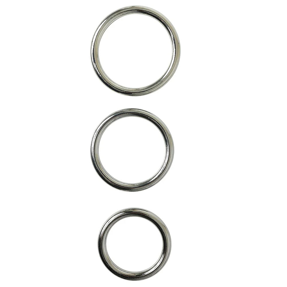 Sportsheets Seamless Metal O-Rings Set – Nickel-Free Metal 1.5 Inch, 1.75 Inch, 2 Inch Rings Accessory > Dildos > Strap On Harnesses