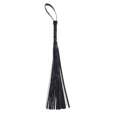 Sportsheets Velvet Noir Chain Flogger 43 cm Faux Leather and Hematite Chain Whip Whips & Paddles