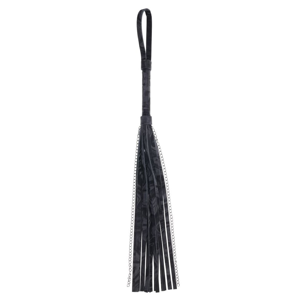 Sportsheets Velvet Noir Chain Flogger 43 cm Faux Leather and Hematite Chain Whip Whips & Paddles