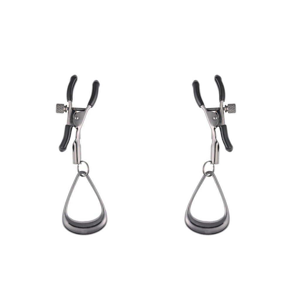 Sportsheets Velvet Noir Tuggable Nipple Clamps with Gunmetal Finish and Adjustable Restraints > Sex Toys > Nipple Clamps