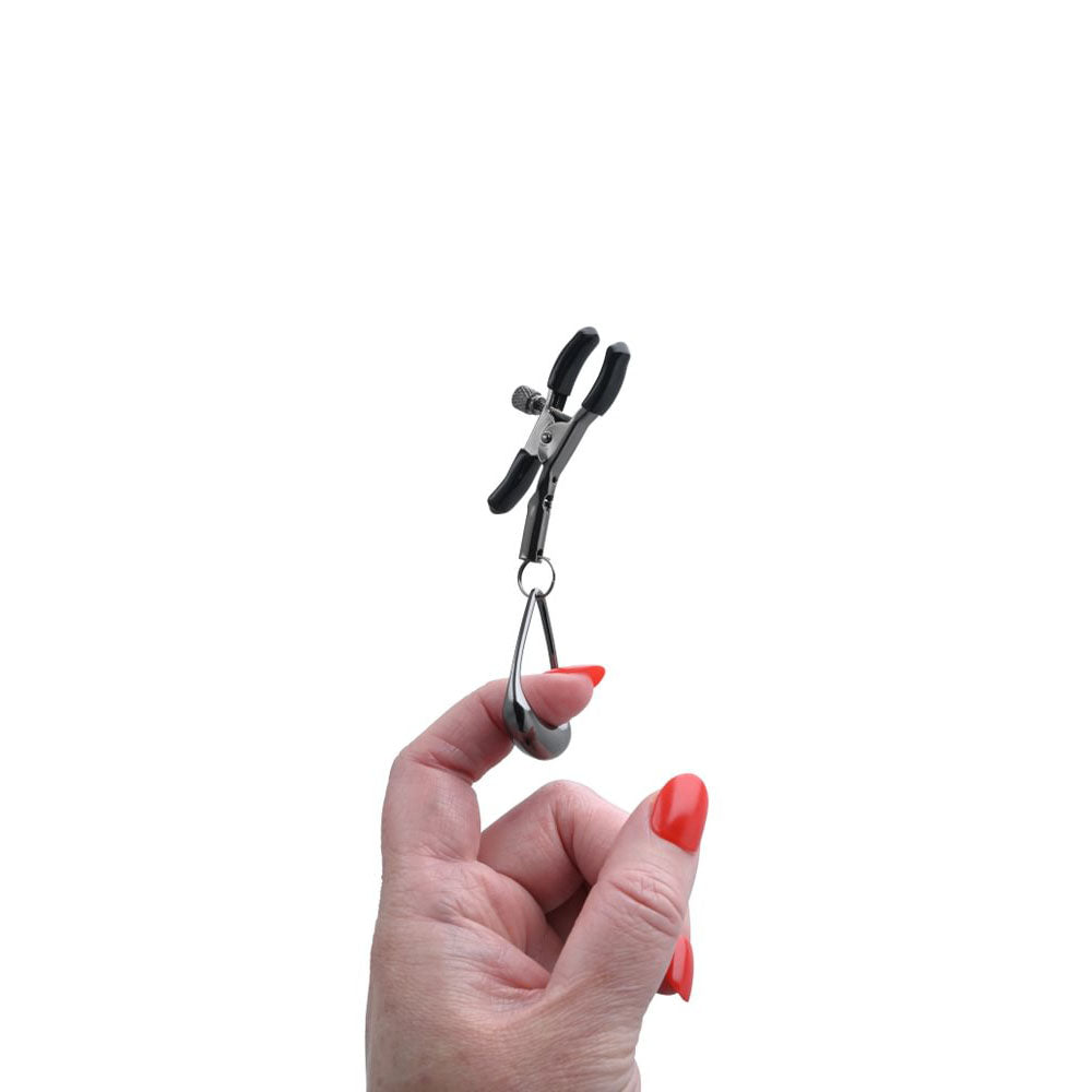 Sportsheets Velvet Noir Tuggable Nipple Clamps with Gunmetal Finish and Adjustable Restraints > Sex Toys > Nipple Clamps
