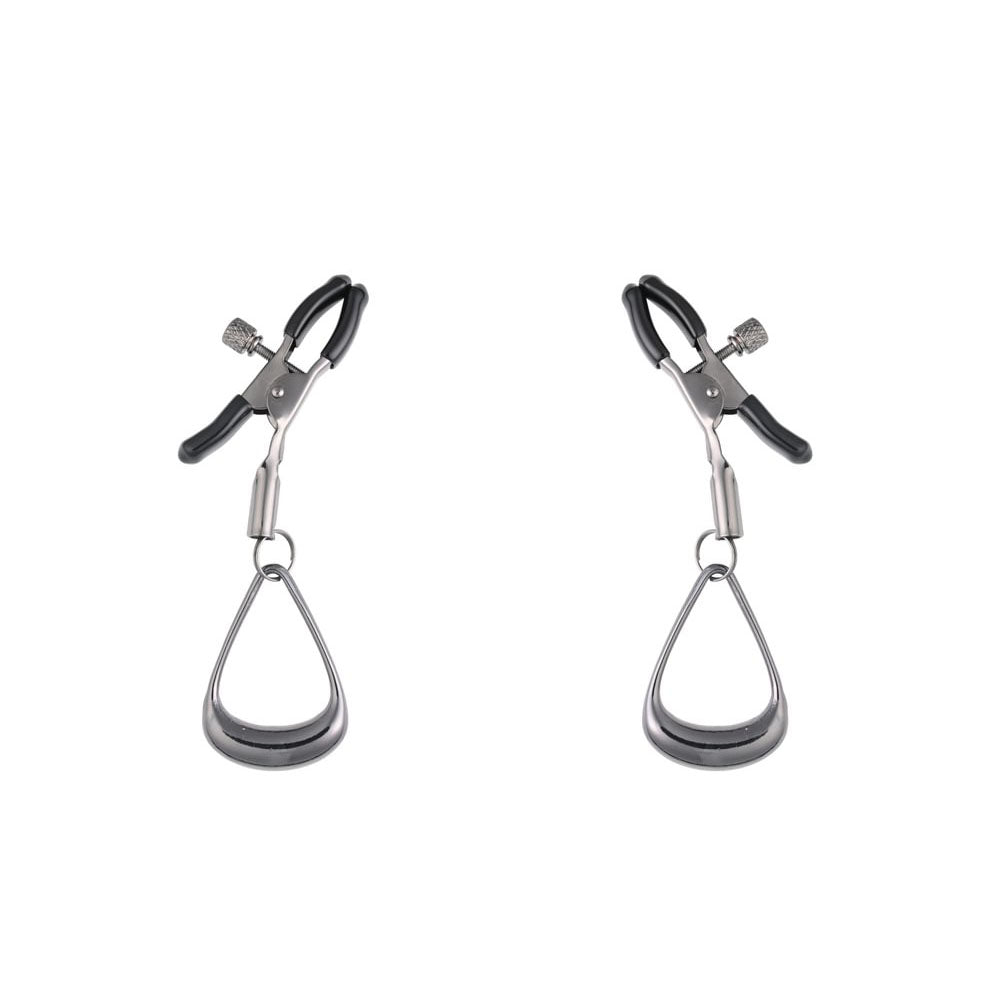 Sportsheets Velvet Noir Tuggable Nipple Clamps with Gunmetal Finish and Adjustable Restraints > Sex Toys > Nipple Clamps Main image