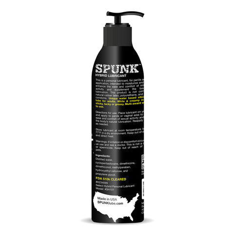 Spunk Hybrid Personal Lubricant Pump 8 Fl Oz Hypoallergenic Hybrid Lube