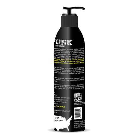 Spunk Hybrid Personal Lubricant Pump 8 Fl Oz Hypoallergenic Hybrid Lube