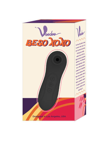 Voodoo Beso Xoxo Black Clitoral Vibrator With Touchless Suction Suction Stimulator