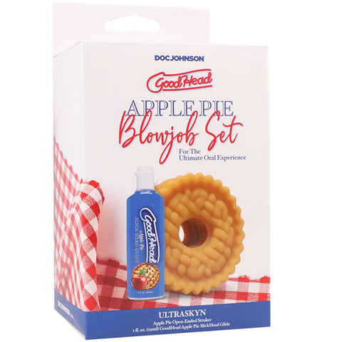 Goodhead Apple Pie Blowjob Set – Textured UltraSkyn Stroker Kit Beige Strokers - Manual