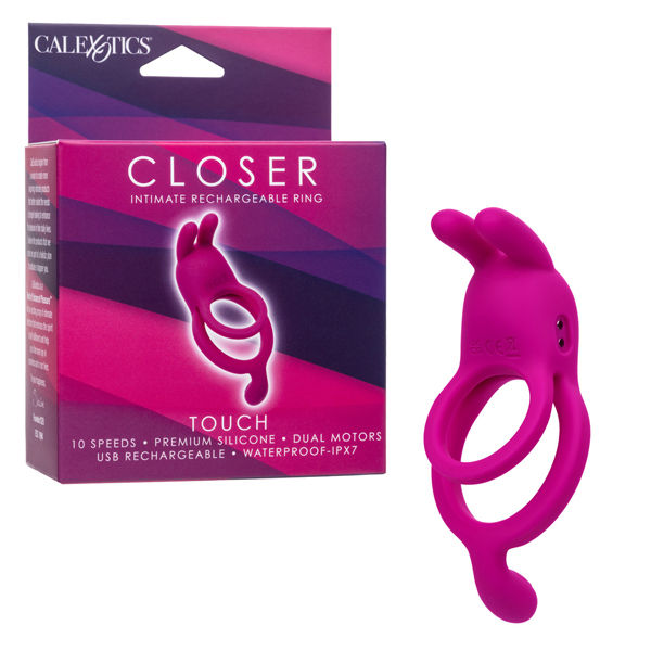 Closer Intimate Rechargeable Vibrating Ring with Bunny Ears Pink Cock Rings Vibrating