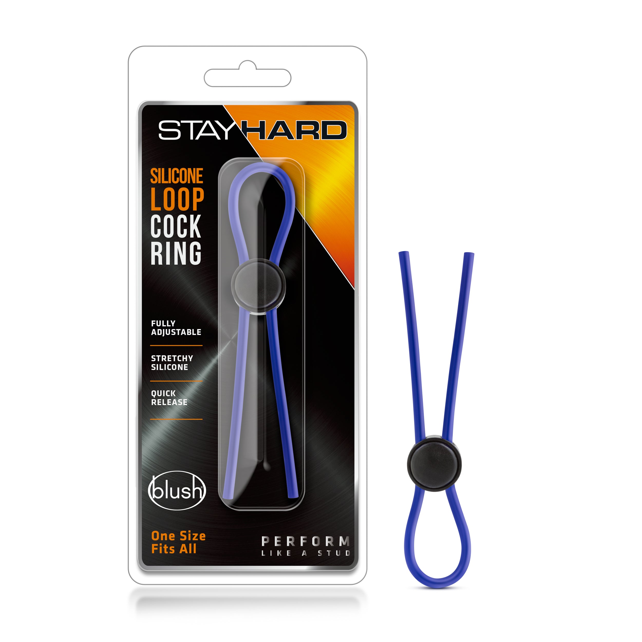 Stay Hard Silicone Loop Cock Ring in Blue Secondary image