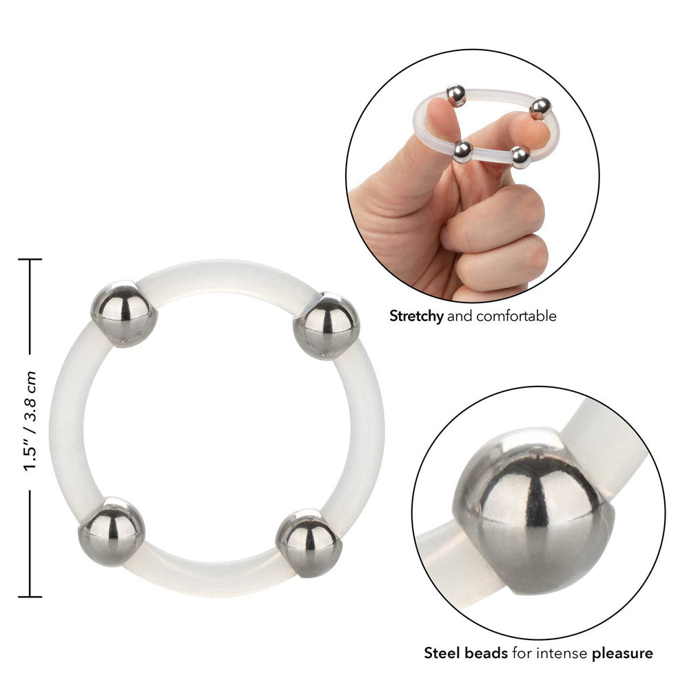 Steel Beaded Silicone Ring Large (1.5 Inch Diameter) – Stretch Fit Silicone Ring > Cock Ring > Single