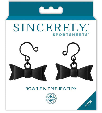 Bow Tie Nipple Jewelry - Black Black Body Jewelry (Non Piercing)
