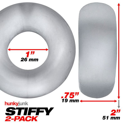 Stiffy 2 Piece Bulge Cockrings by HunkyJunk Ice Clear COCK RING Set