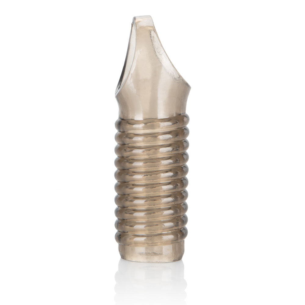 Stimulation Enhancer Smoke Ridged Thick Textured Sleeve with Scrotum Support Strap > Sex Toys For Men > Penis Sleeves