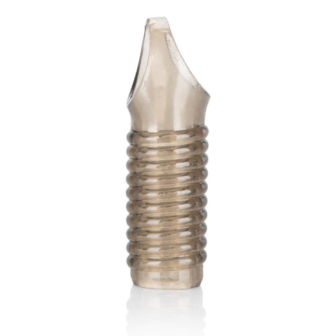 Stimulation Enhancer Smoke Ridged Thick Textured Sleeve with Scrotum Support Strap SLEEVES