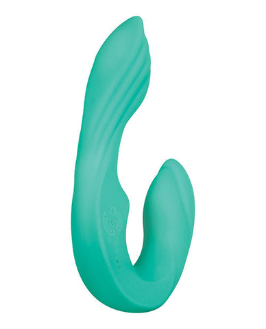 Strapless Teal Seashell Dual Motor Silicone Vibrator – Silicone Vibrator > Realistic Dildos and Vibes > Strapless Strap Ons