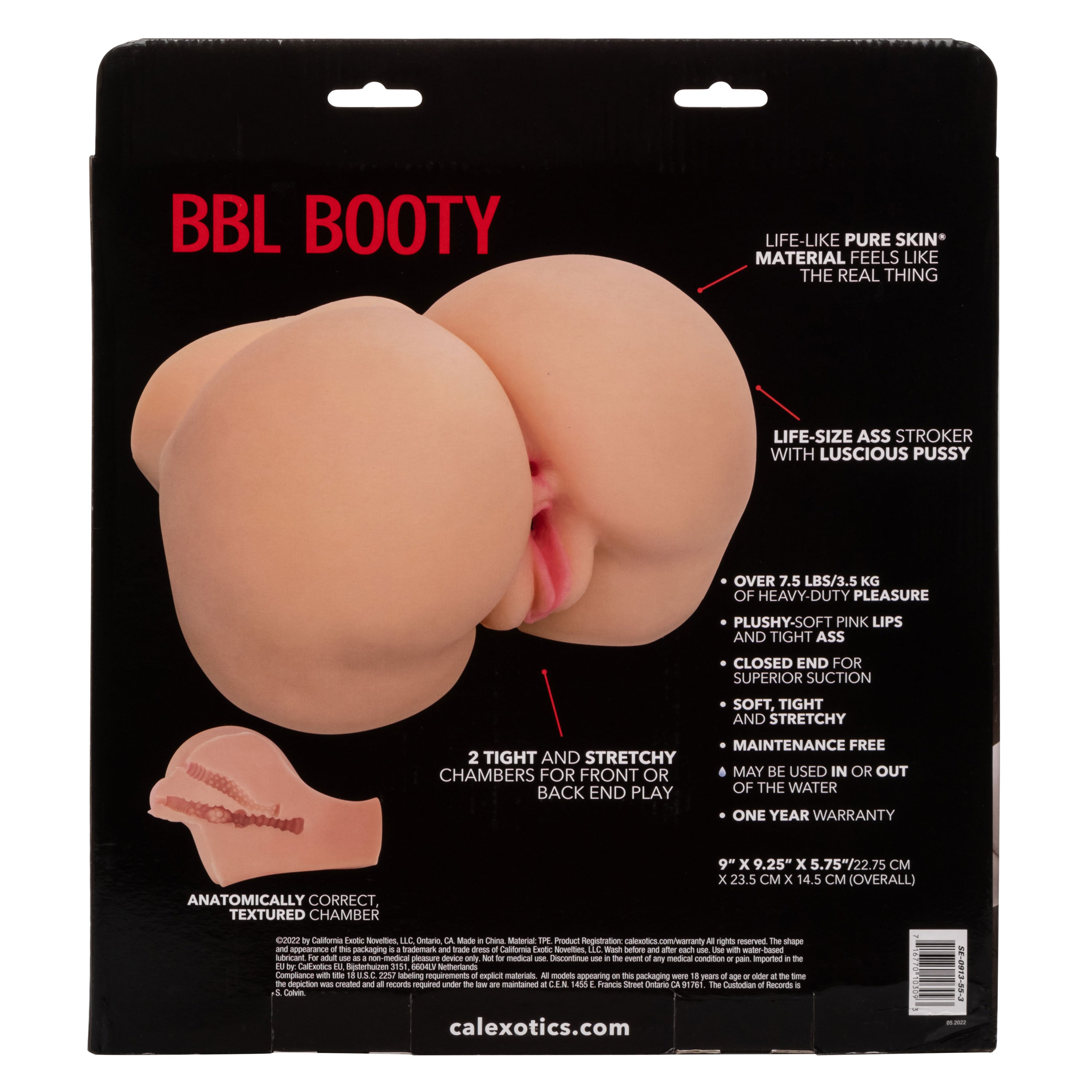 Stroke It BBL Booty Ivory Life-Like Realistic Pleasure Sleeve Over 7.5 Pounds Pure Skin Material Assturbators