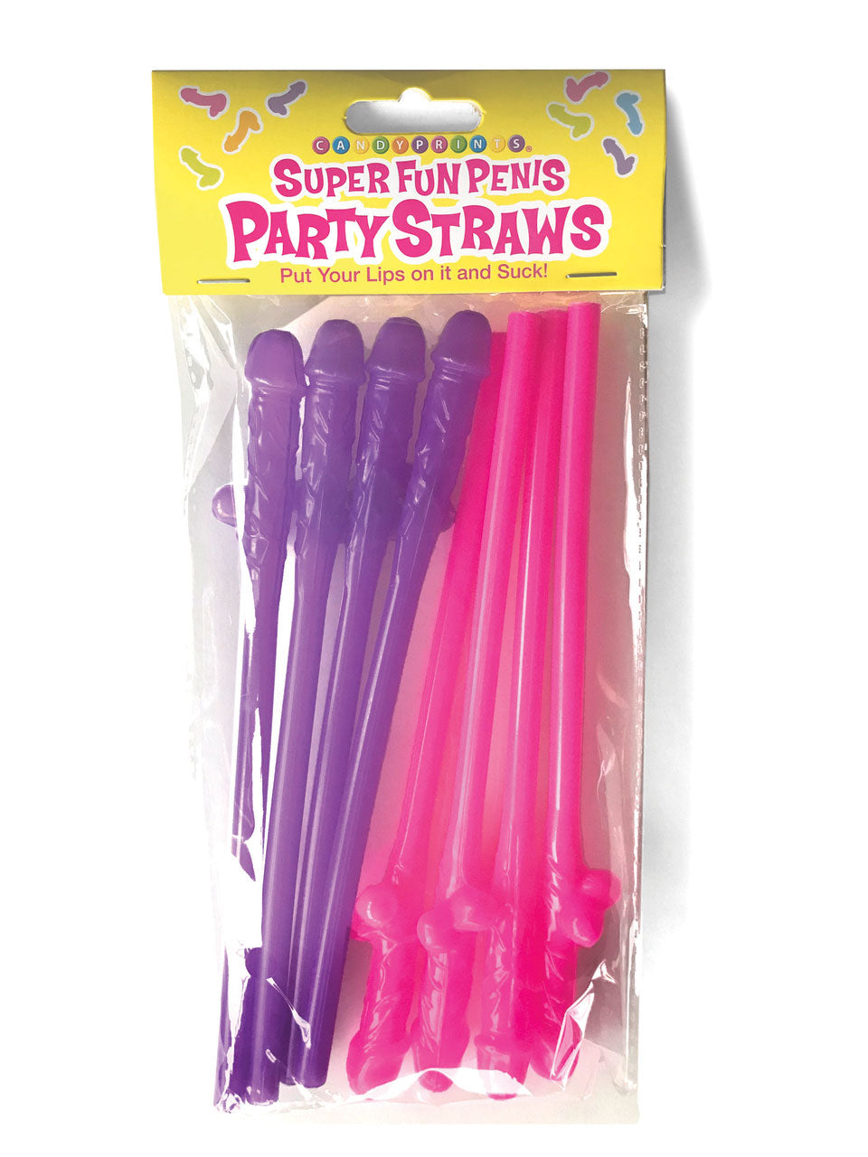 Super Fun Penis Party Straws Set of 8 Pink and Purple Dicky Straws > Novelties > Party Supplies
