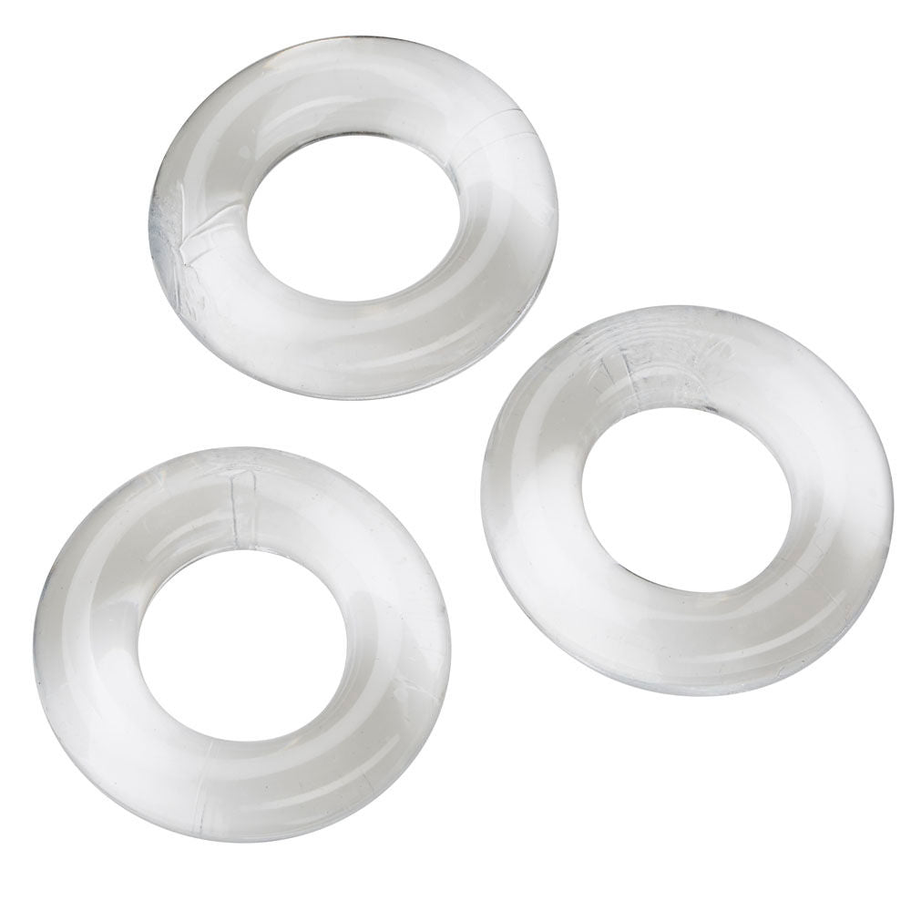 Cloud 9 Novelties Super Stretch Clear Cockring Combo Set Skin-Safe Flexible Rings Secondary image