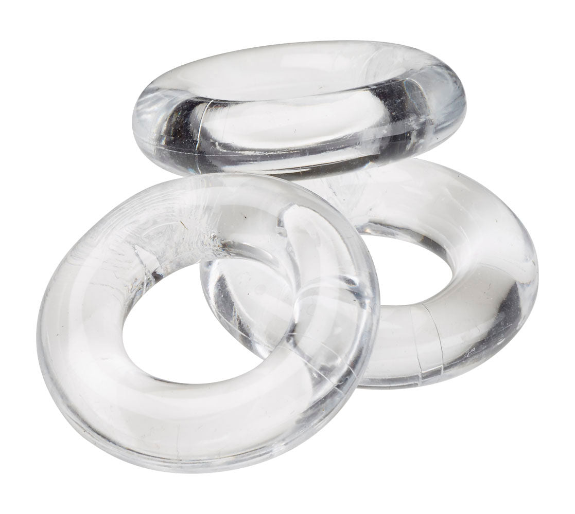 Cloud 9 Novelties Super Stretch Clear Cockring Combo Set Skin-Safe Flexible Rings > Cock Ring > Sets Main image