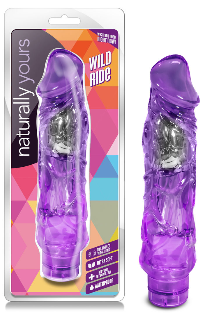 Wild Ride Realistic Purple Vibrator with Bendable Shaft 9 Inch Vibrators