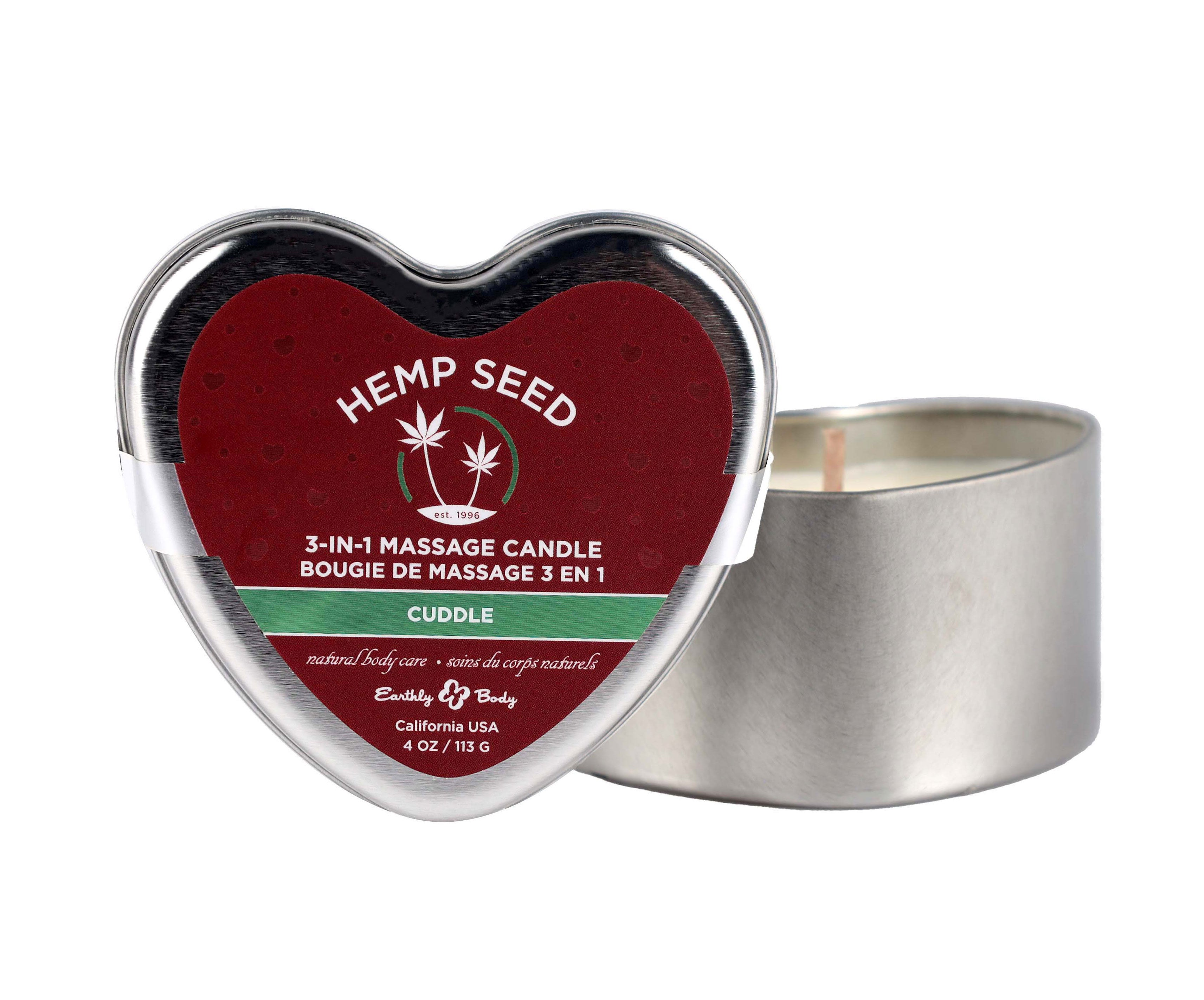 Earthly Body 3-in-1 Hemp Seed Massage Candle Cuddle Oil 4 Oz