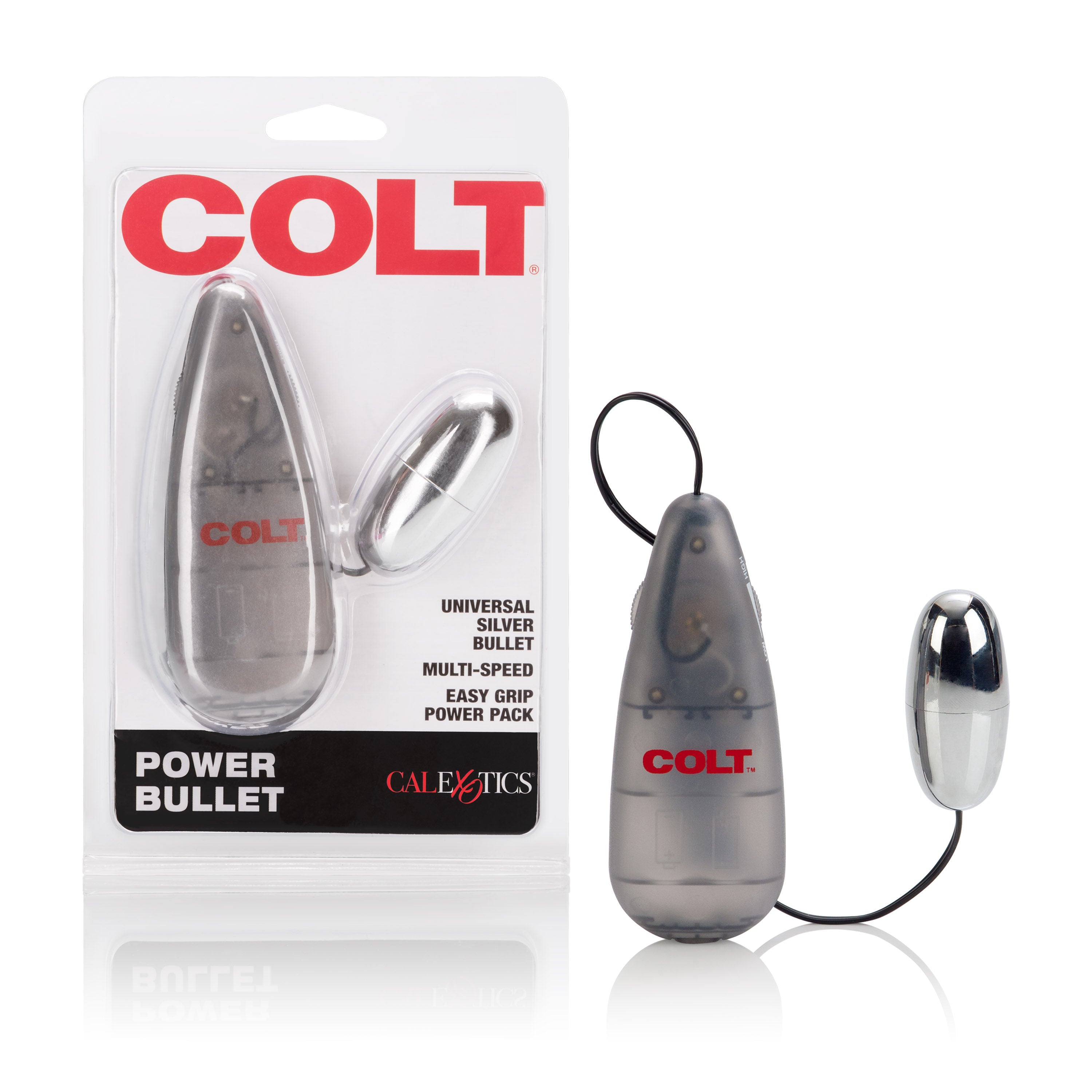 Colt Power Pak Multi-Speed Vibrating Bullet for Intimacy Use Silver BULLETS & EGGS
