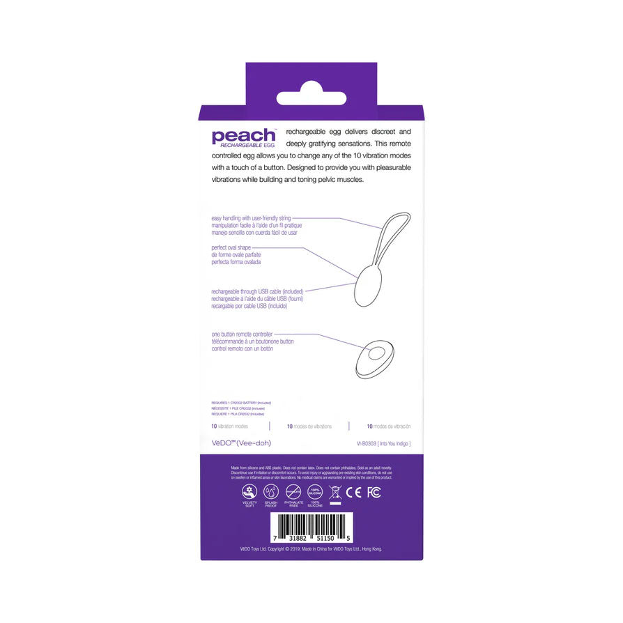 Peach Vibrating Egg in Foxy Pink Quiet Powerful EGGS