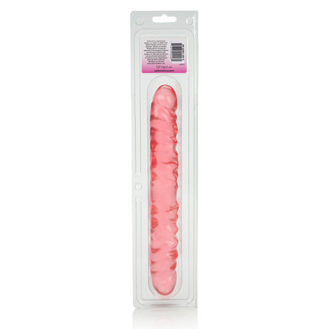 Translucence 12 Inch Veined Double Dong Pink Adult Toy Double Dongs