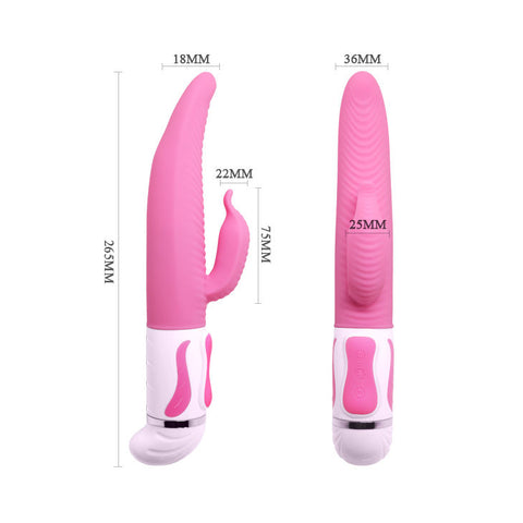 Pretty Love Antonie Twisting Rabbit Vibrator in Pink Silicone Vibrators