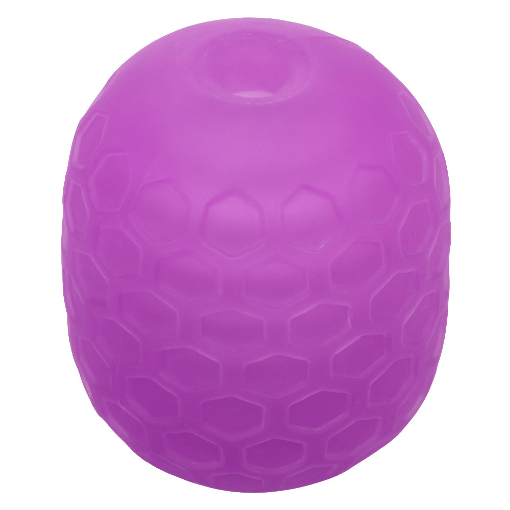 Pop Sock Textured Reversible Masturbator Purple Soft Tight Stretchy Sleeve Strokers - Manual