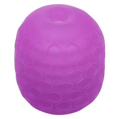 Pop Sock Textured Reversible Masturbator Purple Soft Tight Stretchy Sleeve Strokers - Manual