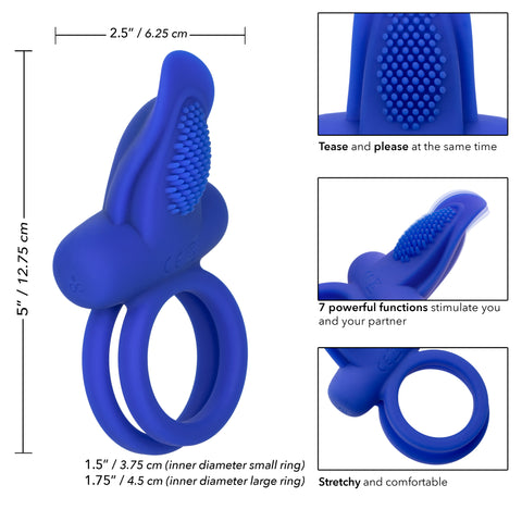 Silicone Rechargeable Dual Pleaser Enhancer -DO- Cock Rings Vibrating