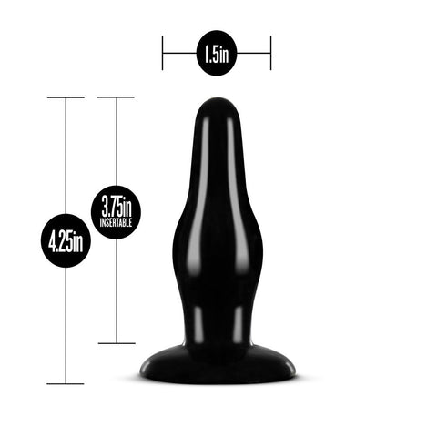 Blush Anal Adventures Pleasure Plug Black for Comfortable Use Butt Plugs