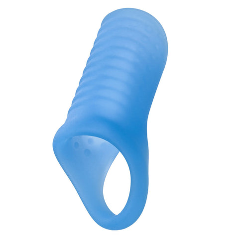 Basic Essentials Liquid Silicone Penis Sleeve Enhancer Blue Penis Extension & Sleeves