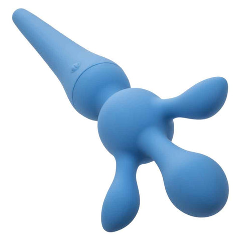 Couture Collection™ Body Wand Kit Blue Silicone USB Rechargeable Waterproof with Dual and Triple Teaser Attachments Electric Massager