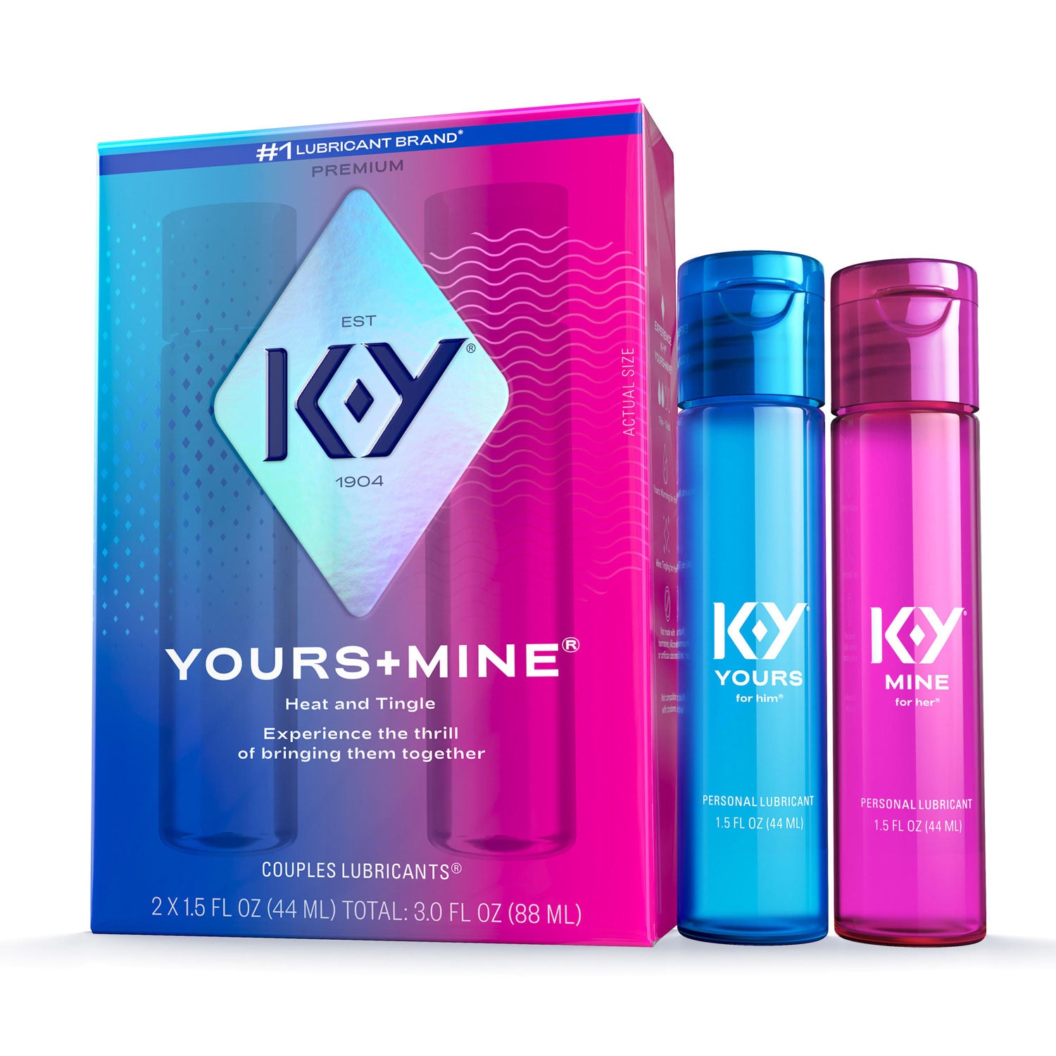 K-Y Yours and Mine Couples Lubricant Blue and Purple Set Default Title