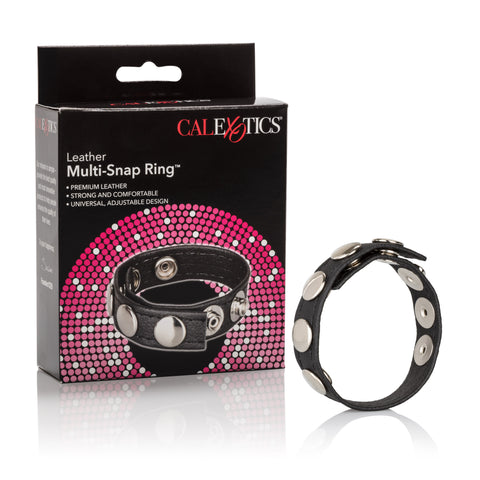 Leather Multi-Snap Adjustable Ring Strap – Leather Erection Ring COCK RINGS