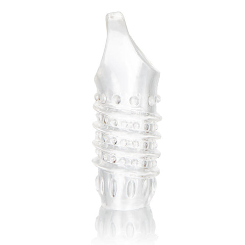 Stimulation Enhancer Clear Nubbies Super Tight Textured Extension Sleeve with Scrotum Strap SLEEVES