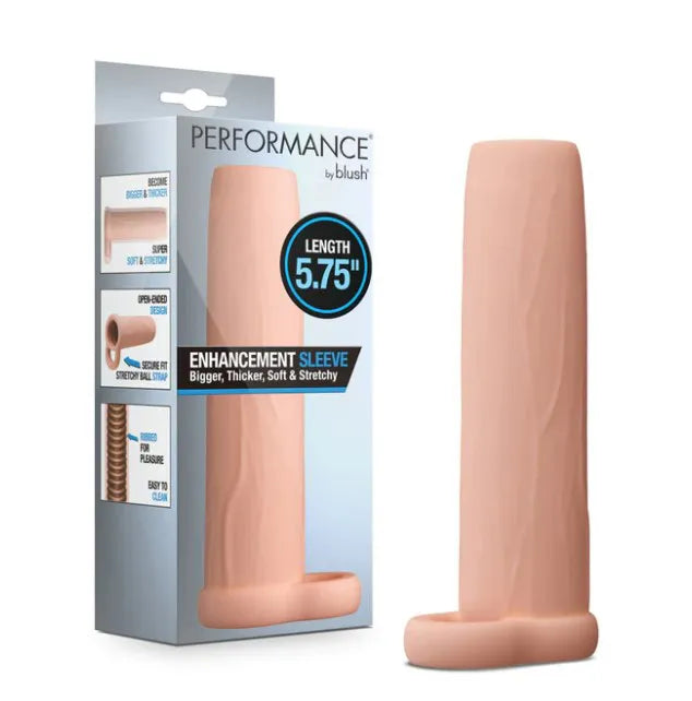 Performance 5.75 Inch Enhancement Sleeve – Flexible Penis Sleeve Beige > Sex Toys For Men > Penis Sleeves