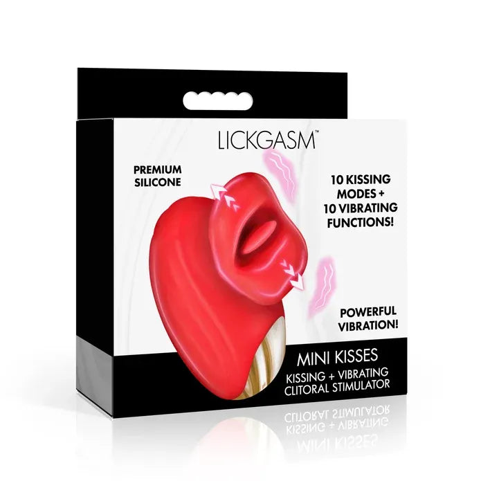 Mini Kisses Kissing and Vibrating Clitoral Stimulator – Silicone Waterproof Vibrator Red > Sex Toys For Ladies > Clitoral Vibrators and Stimulators